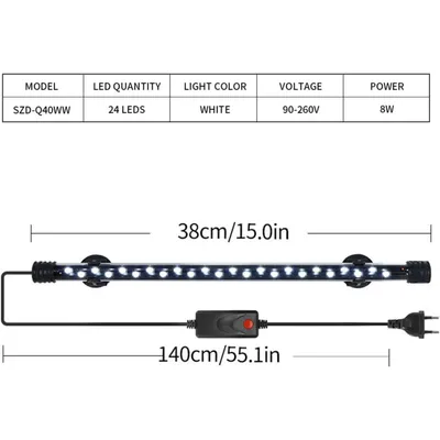 PetTribes Bande LED Submersible pour Aquarium - Éclairage Étanche M