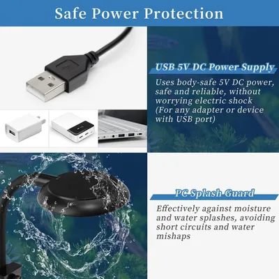 PetTribes Lampe LED 7W Clip pour Aquarium - Étanche