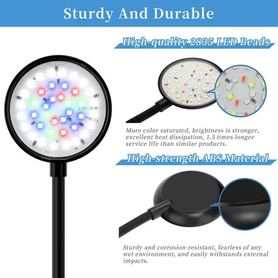 PetTribes Lampe LED 7W Clip pour Aquarium - Étanche