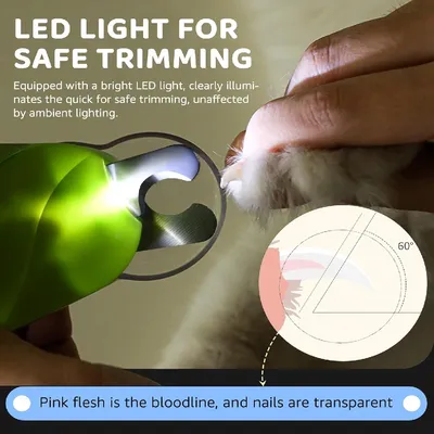 PetTribes Coupe-griffes avec LED pour chats et petits chiens