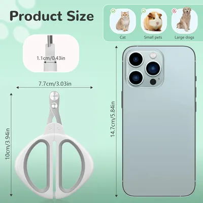 PetTribes  Coupe-griffes pour chat, avec trou de positionnement sécurisé