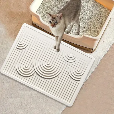 PetTribes Tapis de litière : protège votre sol, facile à nettoyer