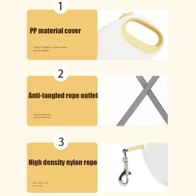 PetTribes Laisse Rétractable Chien 5m - Robustesse et Portabilité