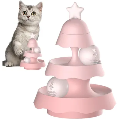 PetTribes Tour à chat 3 niveaux avec plateau tournant