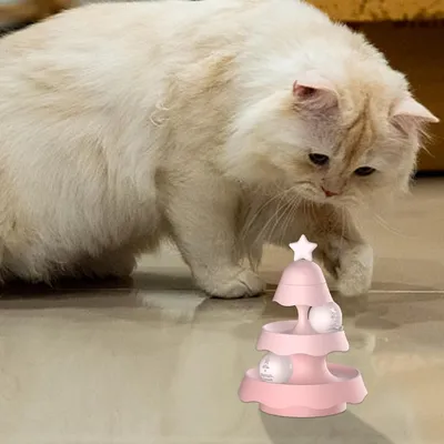 PetTribes Tour à chat 3 niveaux avec plateau tournant