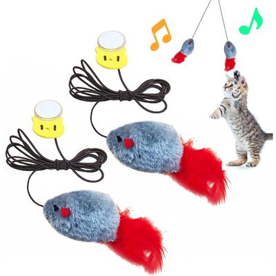 PetTribes Souris Suspendue Criante - Jouet Interactif pour Chat