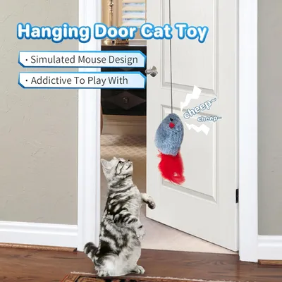 PetTribes Souris Suspendue Criante - Jouet Interactif pour Chat