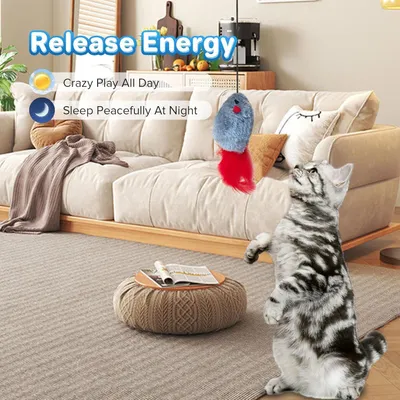 PetTribes Souris Suspendue Criante - Jouet Interactif pour Chat