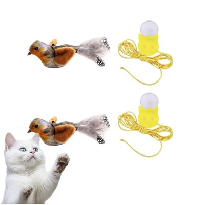 PetTribes Oiseau à plumes suspendu pour chat 2pcs.