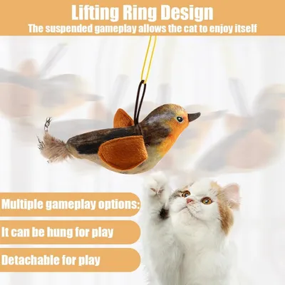 PetTribes Oiseau à plumes suspendu pour chat 2pcs.