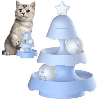PetTribes Tour à chat 3 niveaux avec plateau tournant