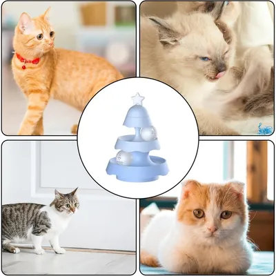 PetTribes Tour à chat 3 niveaux avec plateau tournant