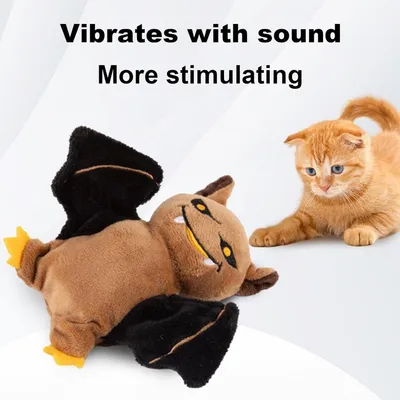 PetTribes Jouet à mâcher doux pour chaton en forme de chauve-souris