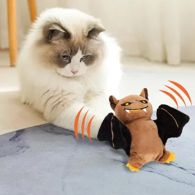 PetTribes Jouet à mâcher doux pour chaton en forme de chauve-souris