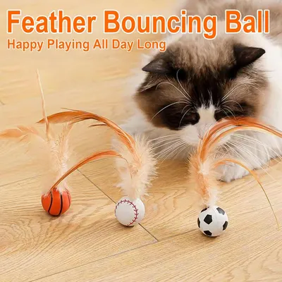 PetTribes Jouets pour chat 9 pièces - Balles sports avec plumes - 2025