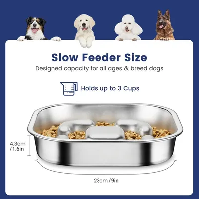 PetTribes Bol Slow Feed pour une digestion saine - Acier inox