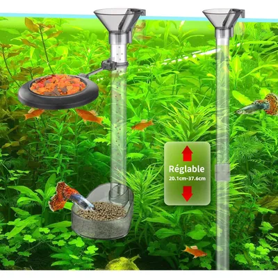 PetTribes Tube d'Alimentation Double Niveau pour Aquarium
