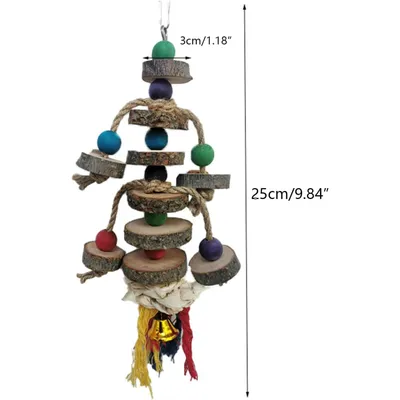 PetTribes Jouet à Mâcher Perroquet - Perles en Bois Colorées