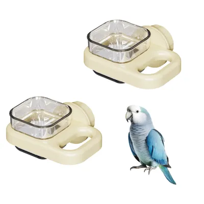 PetTribes Lot de 2 Mangeoires Sûres pour Perruches - Eau et Nourriture