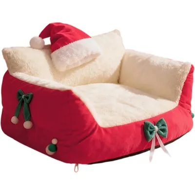 PetTribes Lit de Noël chaud et moelleux pour chat