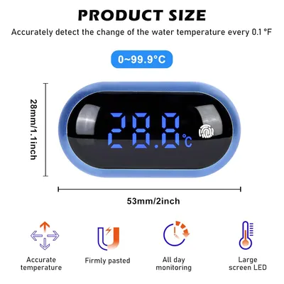 PetTribes Thermomètre Aquarium LED Tactile - Grand Écran PetTribes Thermomètre Aquarium LED Tactile - Grand Écran