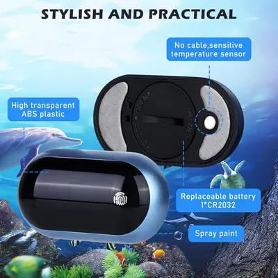 PetTribes Thermomètre Aquarium LED Tactile - Grand Écran PetTribes Thermomètre Aquarium LED Tactile - Grand Écran