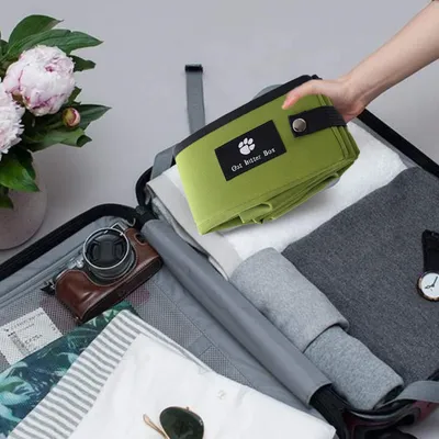 PetTribes Bac à litière pliable pour chat - Portable, imperméable M