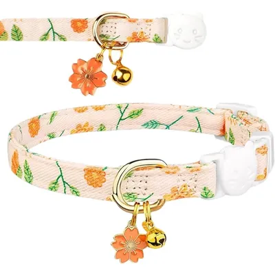 PetTribes Collier chaton - Fleur avec clochette - Réglable et sécuritaire