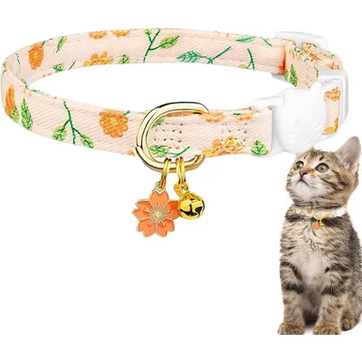 PetTribes Collier chaton - Fleur avec clochette - Réglable et sécuritaire