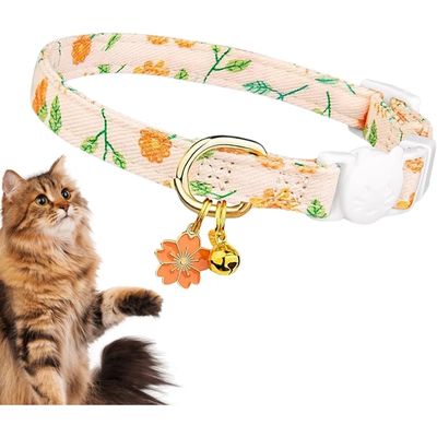PetTribes Collier chaton - Fleur avec clochette - Réglable et sécuritaire