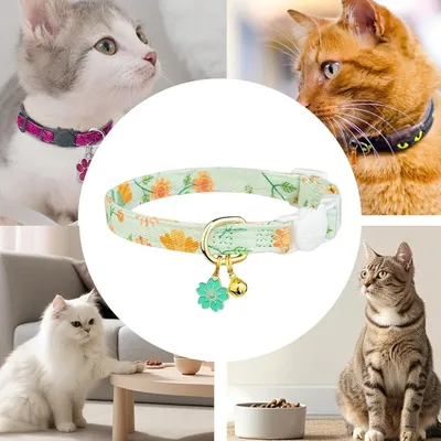 PetTribes Collier chaton - Fleur avec clochette - Réglable et sécuritaire