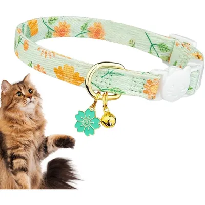 PetTribes Collier chaton - Fleur avec clochette - Réglable et sécuritaire