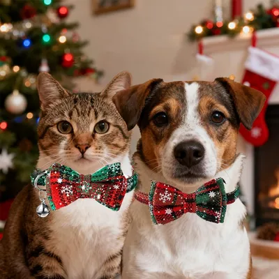PetTribes Collier de Noël ajustable pour chat et petit chien