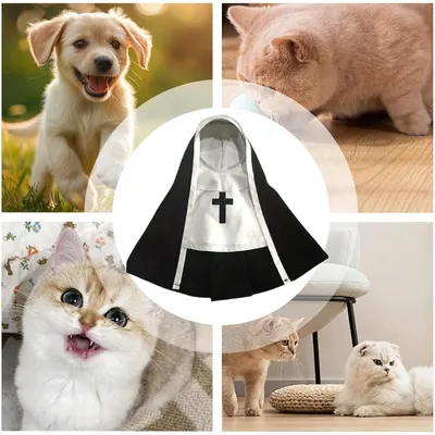 PetTribes Habit de Sœur pour Chat - Costume Amusant PetTribes Habit de Sœur pour Chat - Costume Amusant