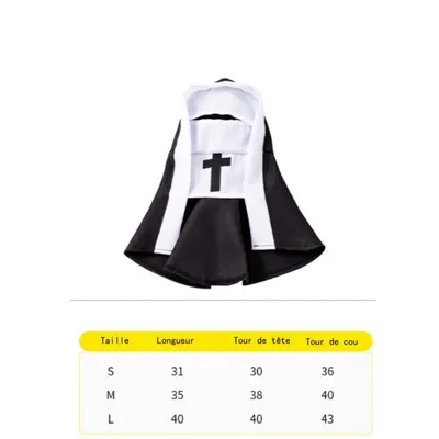 PetTribes Habit de Sœur pour Chat - Costume Amusant PetTribes Habit de Sœur pour Chat - Costume Amusant