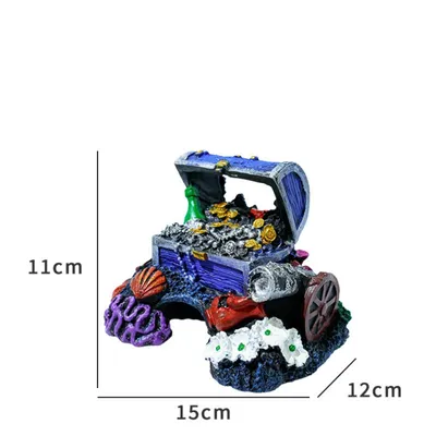 PetTribes Coffre au Trésor Ornemental pour Aquarium