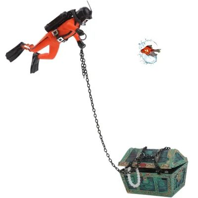 PetTribes Plongeur Chasseur de Trésor pour Aquarium