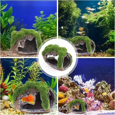 PetTribes Grotte Décorative Mousse pour Aquarium M