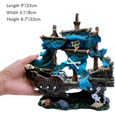 PetTribes Bateau Pirate Décoratif pour Aquarium