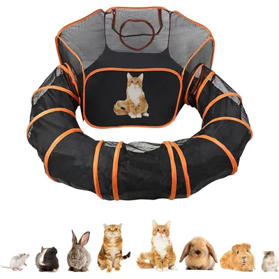 PetTribes Parc pliable avec tente et tunnel pour animaux