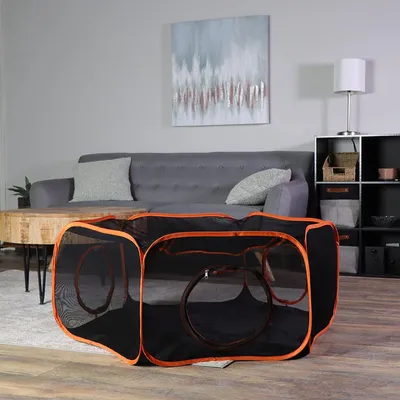 PetTribes Parc pliable avec tente et tunnel pour animaux