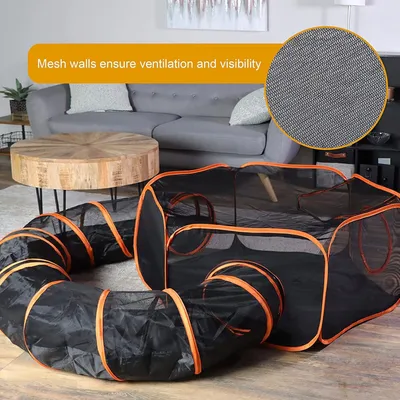 PetTribes Parc pliable avec tente et tunnel pour animaux