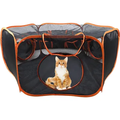 PetTribes Parc pliable avec tente et tunnel pour animaux