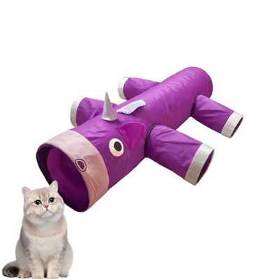 PetTribes Tunnel de jeu pour chat - 6 entrées - Pliable et grand format