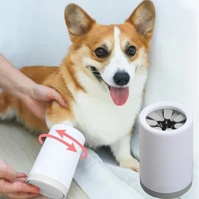 PetTribes Lave-Pattes pour Chats/Chiens - Nettoyage Rapide gris