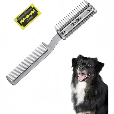 PetTribes Peigne double face pour chien - Lame incluse - Démêlage pro