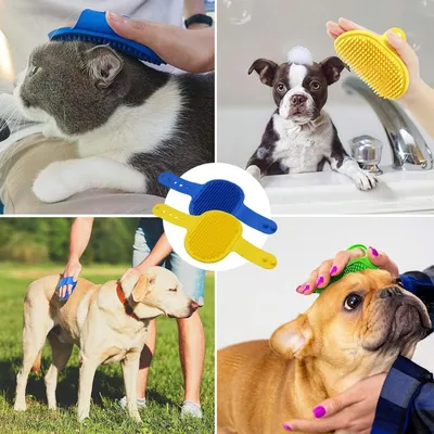 PetTribes Brosse de bain en silicone pour chien et chat