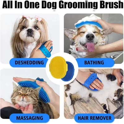 PetTribes Brosse de bain en silicone pour chien et chat