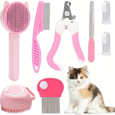 PetTribes Kit Toilettage Chat Pro - Peigne et Tondeuse Antichute