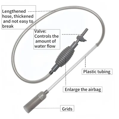 PetTribes Siphon aquarium 1.7m - Nettoyage gravier et sable